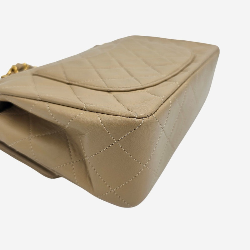Beige CLASSIC DOUBLE FLAP SMALL