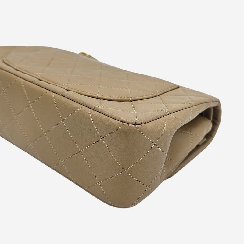Beige CLASSIC DOUBLE FLAP SMALL
