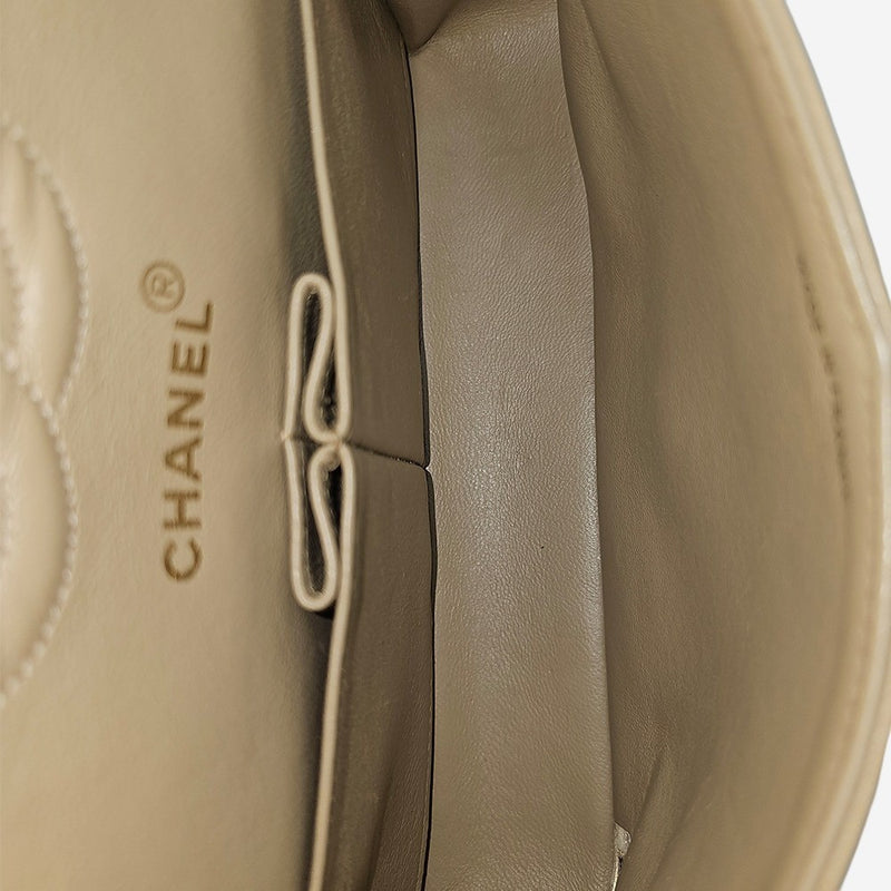 Beige CLASSIC DOUBLE FLAP SMALL