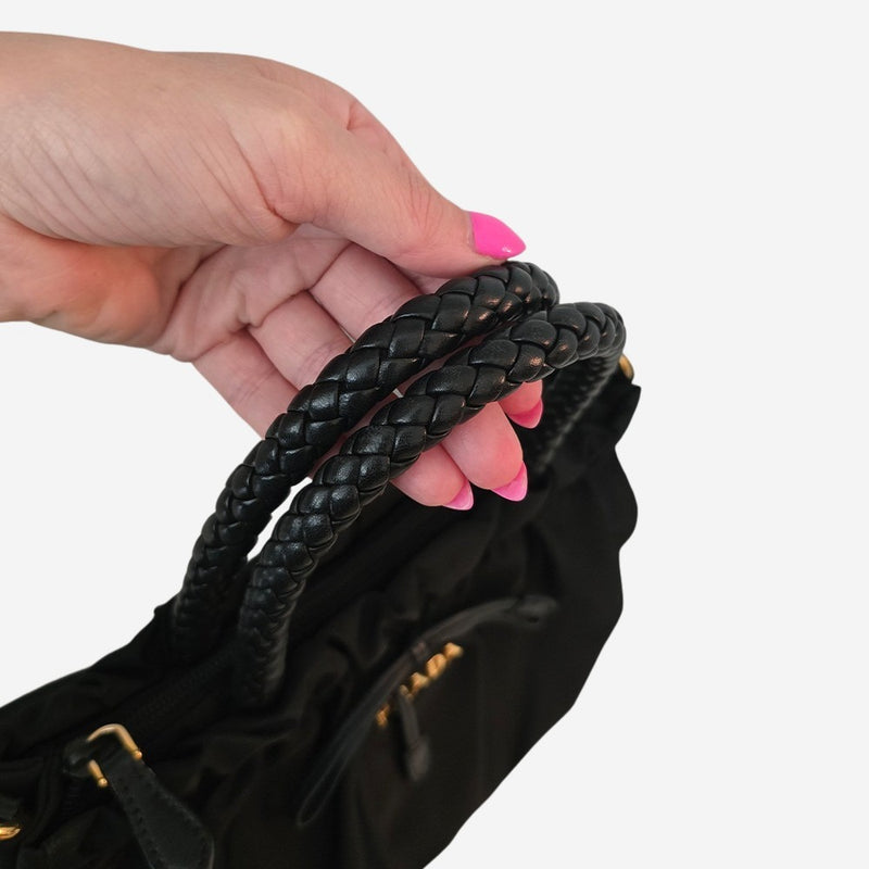 Nylon bow crossbody