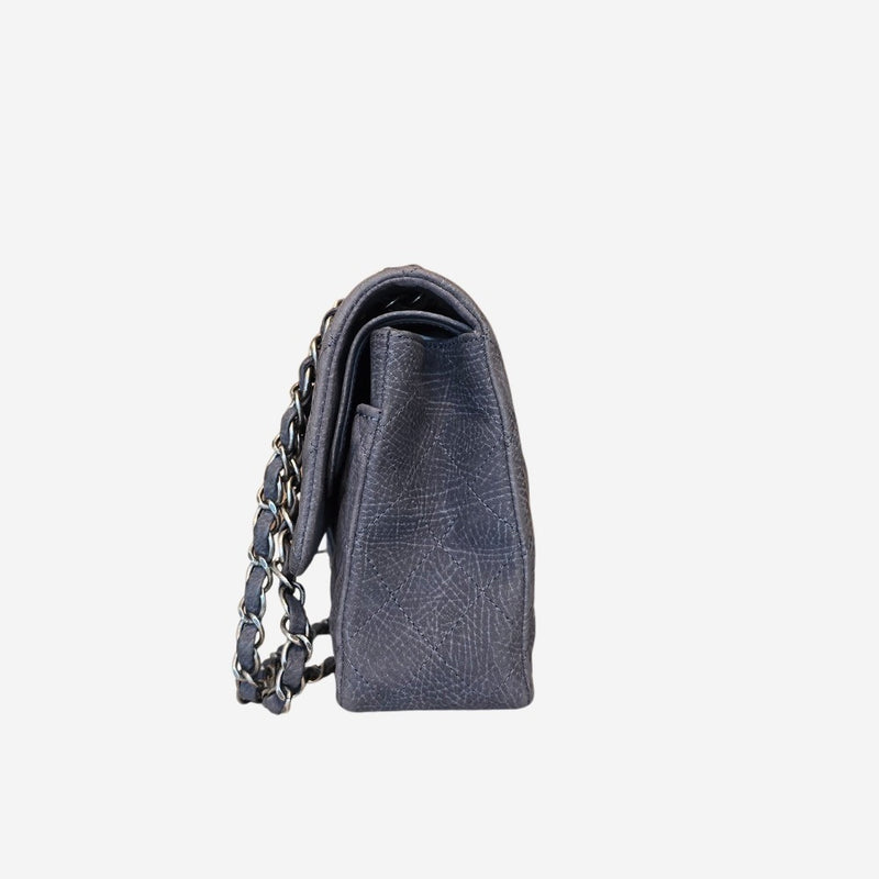 GRÅ AGED NUBUCK CLASSIC DOUBLE FLAP MEDIUM