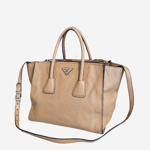 Beige Twin Pocket Tote