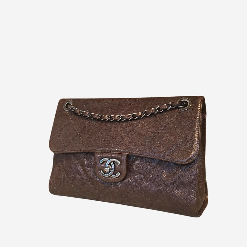 Medium aged Caviar Single Flap