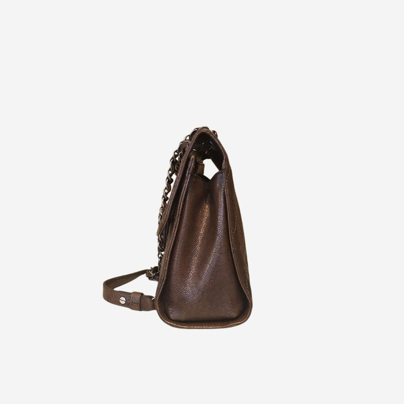 Medium aged Caviar Single Flap