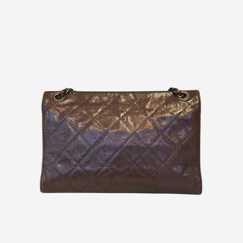 Medium aged Caviar Single Flap