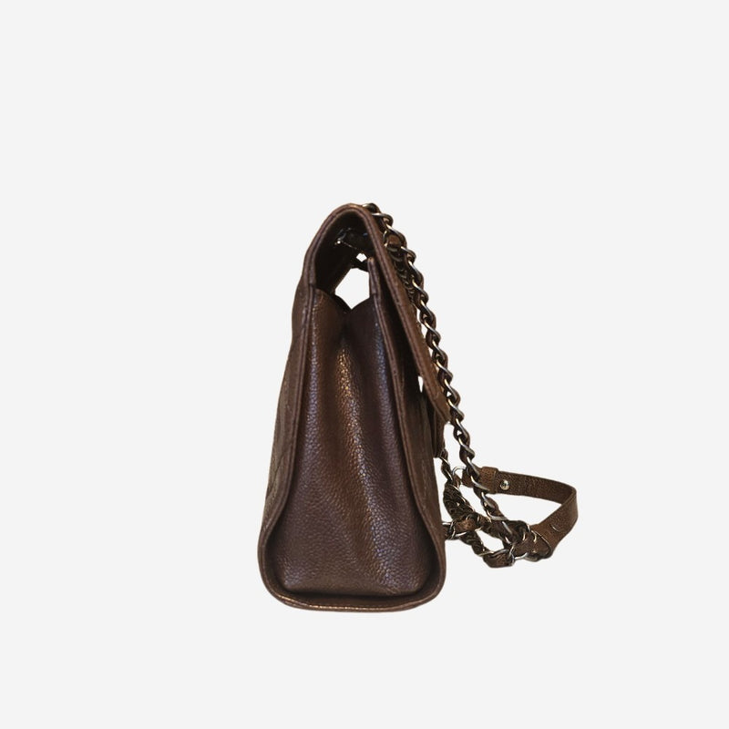 Medium aged Caviar Single Flap