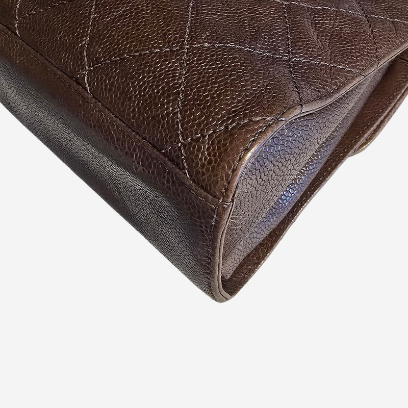 Medium aged Caviar Single Flap