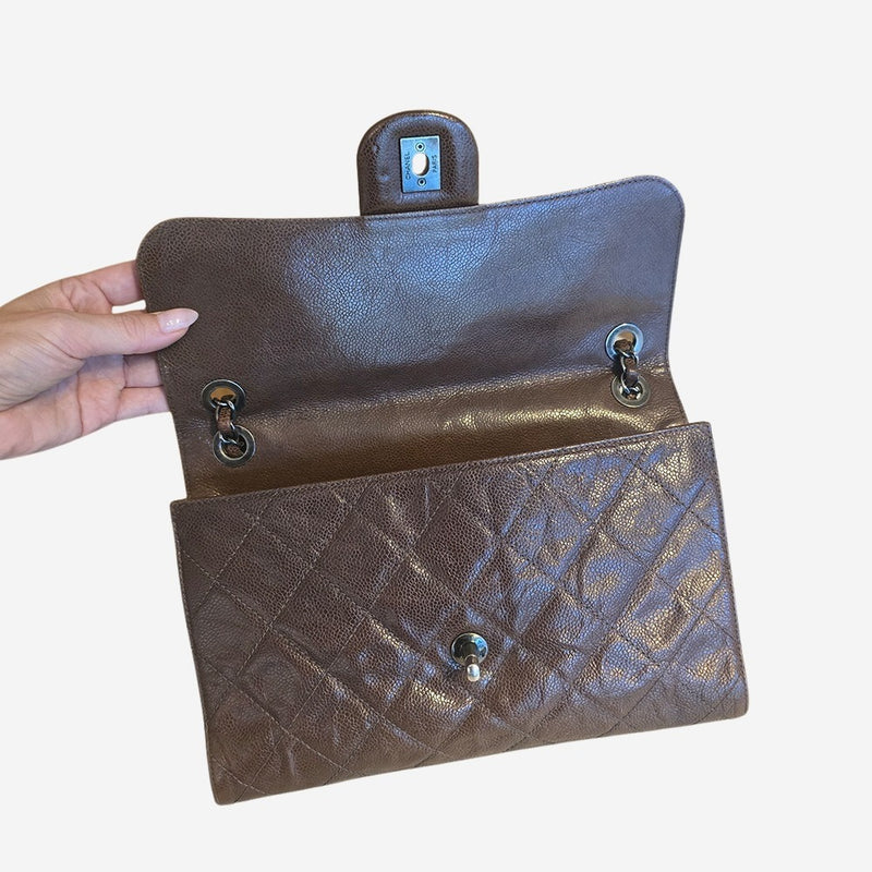 Medium aged Caviar Single Flap