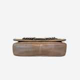 Aged calfskin nameplate full flap