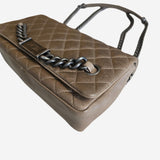 Aged calfskin nameplate full flap