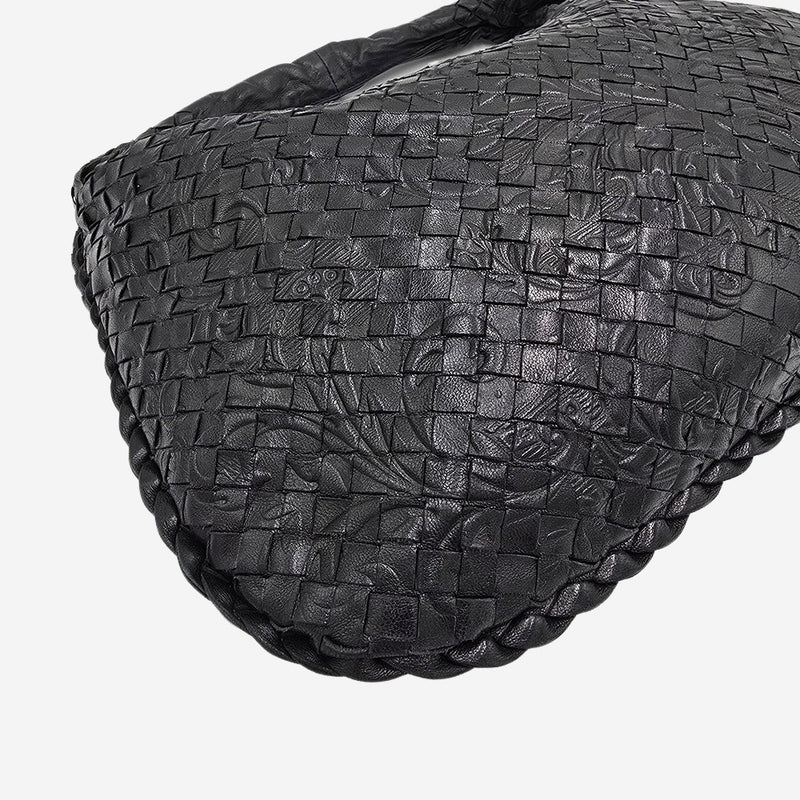MEDIUM Fleur-de-lis EMBOSSED VENETA HOBO