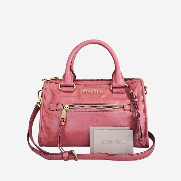 Gammel rosa Satchel Vitello 2-way