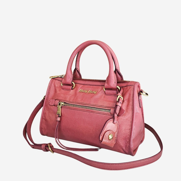 Gammel rosa Satchel Vitello 2-way