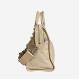 Beige Giant Hardware City Bag