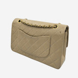 BEIGE CLASSIC DOUBLE FLAP MEDIUM