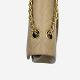 BEIGE CLASSIC DOUBLE FLAP MEDIUM