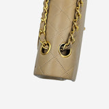 BEIGE CLASSIC DOUBLE FLAP MEDIUM