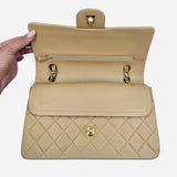 BEIGE CLASSIC DOUBLE FLAP MEDIUM