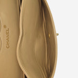 BEIGE CLASSIC DOUBLE FLAP MEDIUM