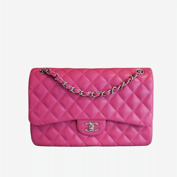 LARGE PINK CLASSIC DOUBLE FLAP