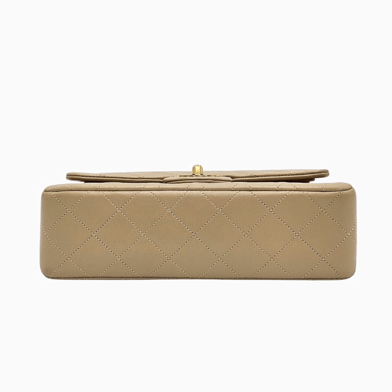 Beige CLASSIC DOUBLE FLAP SMALL