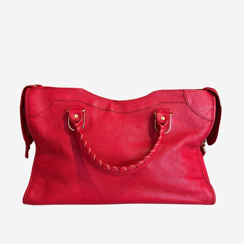 rød metalic edge City bag