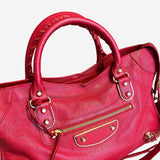 rød metalic edge City bag