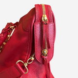 rød metalic edge City bag