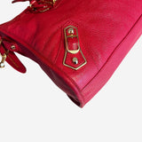 rød metalic edge City bag