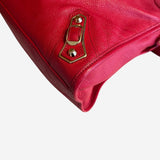 rød metalic edge City bag