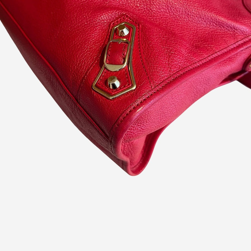 rød metalic edge City bag