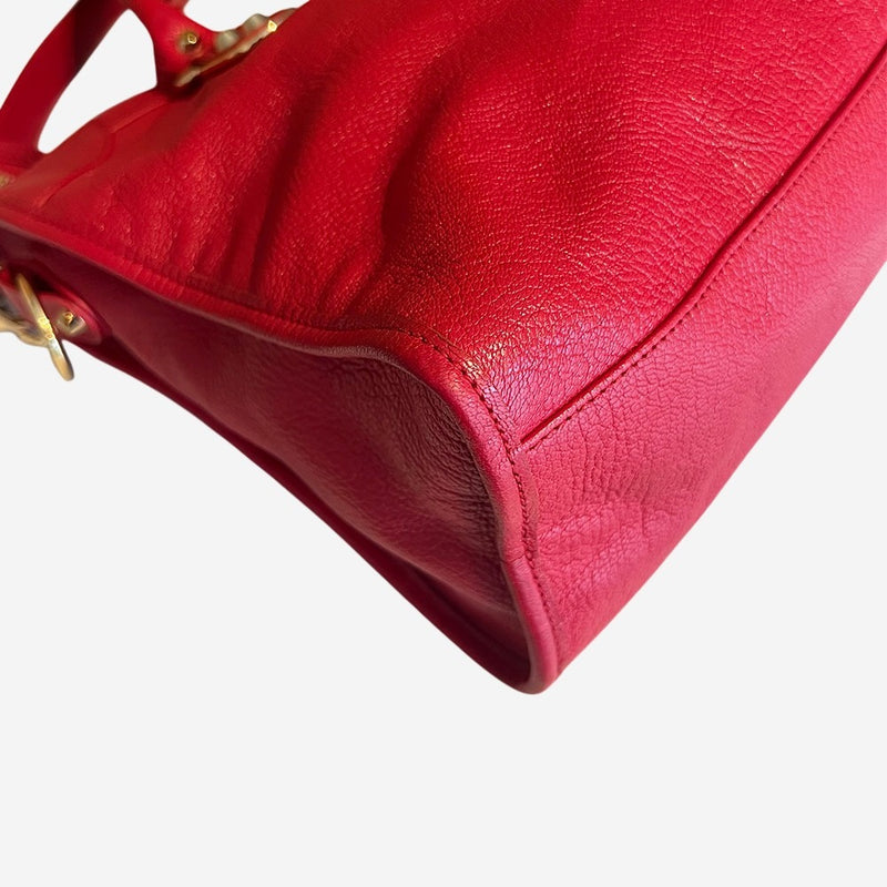 rød metalic edge City bag