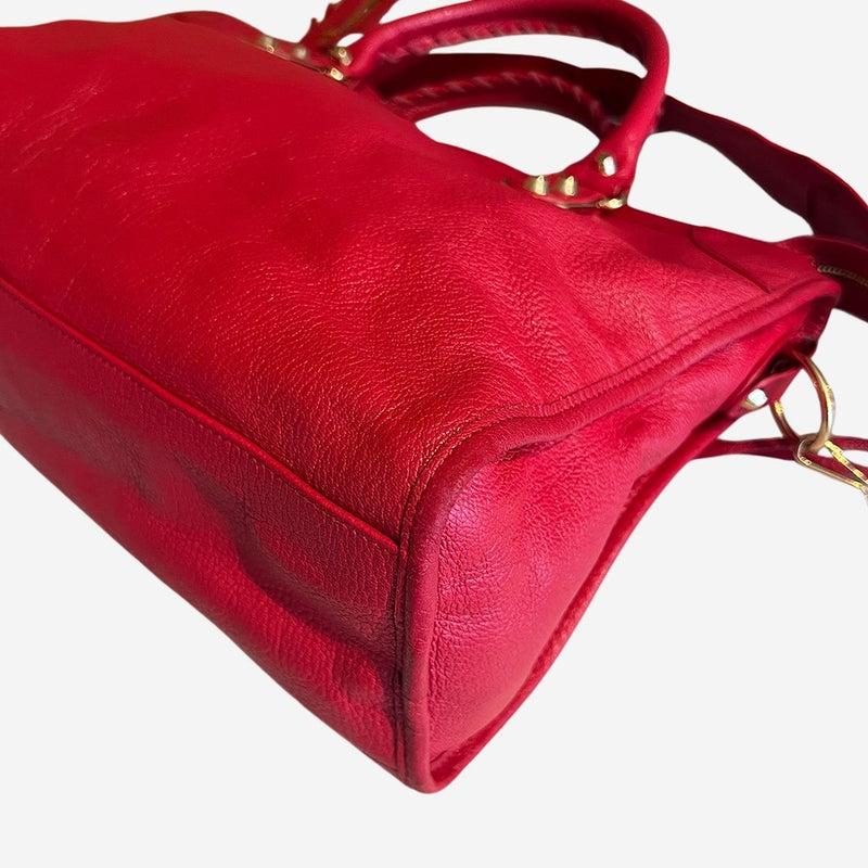 rød metalic edge City bag