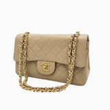 Beige CLASSIC DOUBLE FLAP SMALL