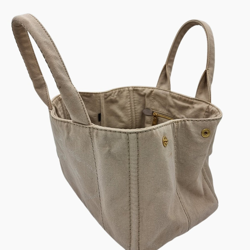 BEIGE CANAPA TOTE MEDIUM taske fra brand: PRADA - We Do Vintage