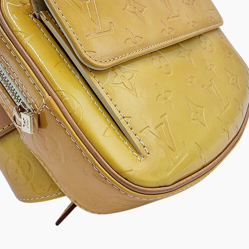 AUTHENTIC LOUIS VUITTON Vernis Fulton Waist Body Bag Yellow M91041