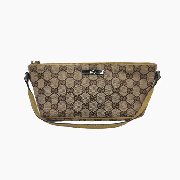 BROWN DIAMANT CANVAS BOAT POCHETTE taske fra brand: GUCCI - We Do Vintage