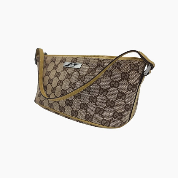 BROWN DIAMANT CANVAS BOAT POCHETTE taske fra brand: GUCCI - We Do Vintage