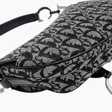 Sort Oblique Jacquard saddle bag taske fra brand: DIOR - We Do Vintage