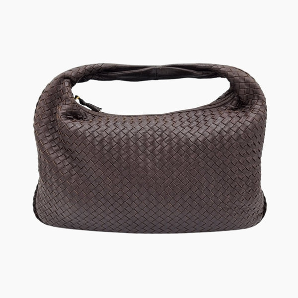 LARGE MØRKEBRUN CLASSIC VENETA HOBO taske fra brand: BOTTEGA VENETA - We Do Vintage