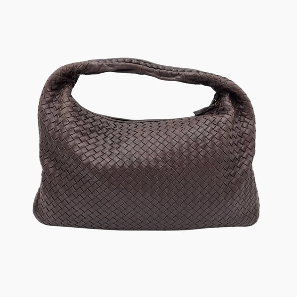 LARGE MØRKEBRUN CLASSIC VENETA HOBO taske fra brand: BOTTEGA VENETA - We Do Vintage