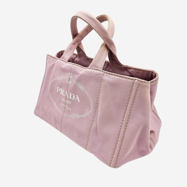 LYSERØD CANAPA TOTE LARGE taske fra brand: PRADA - We Do Vintage