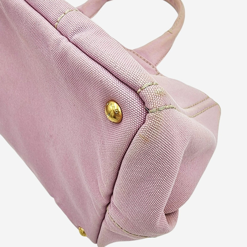 LYSERØD CANAPA TOTE LARGE taske fra brand: PRADA - We Do Vintage