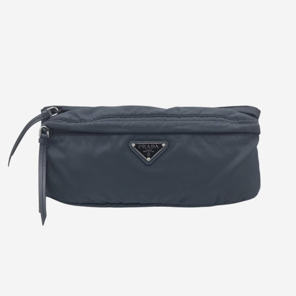 MØRK BLÅ NYLON BÆLTETASKE taske fra brand: PRADA - We Do Vintage