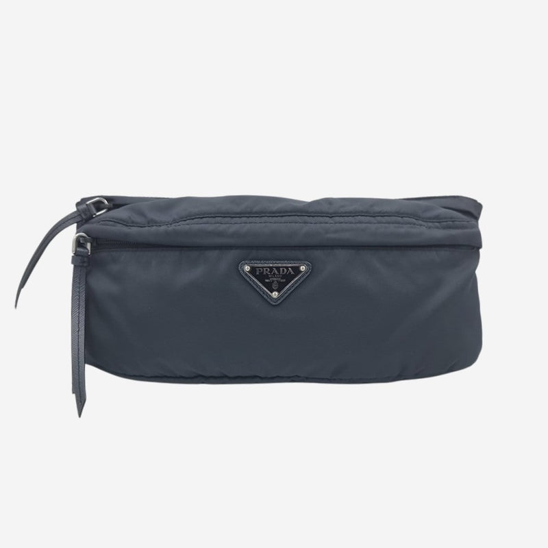 MØRK BLÅ NYLON BÆLTETASKE taske fra brand: PRADA - We Do Vintage