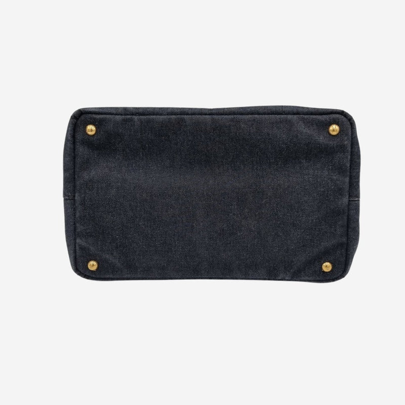 SORT DENIM CANAPA TOTE MEDIUM taske fra brand: PRADA - We Do Vintage