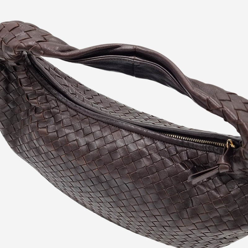 MEDIUM MØRKEBRUN CLASSIC VENETA HOBO taske fra brand: BOTTEGA VENETA - We Do Vintage