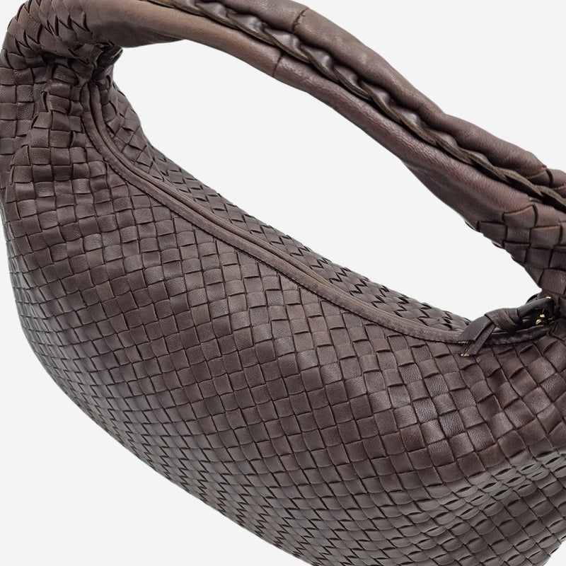 LARGE MØRKEBRUN CLASSIC VENETA HOBO taske fra brand: BOTTEGA VENETA - We Do Vintage