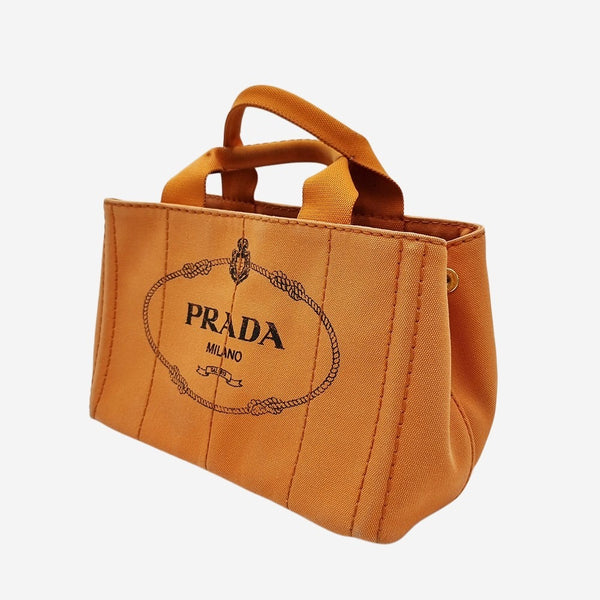 ORANGE CANAPA TOTE SMALL taske fra brand: PRADA - We Do Vintage