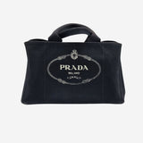 SORT CANAPA TOTE LARGE taske fra brand: PRADA - We Do Vintage